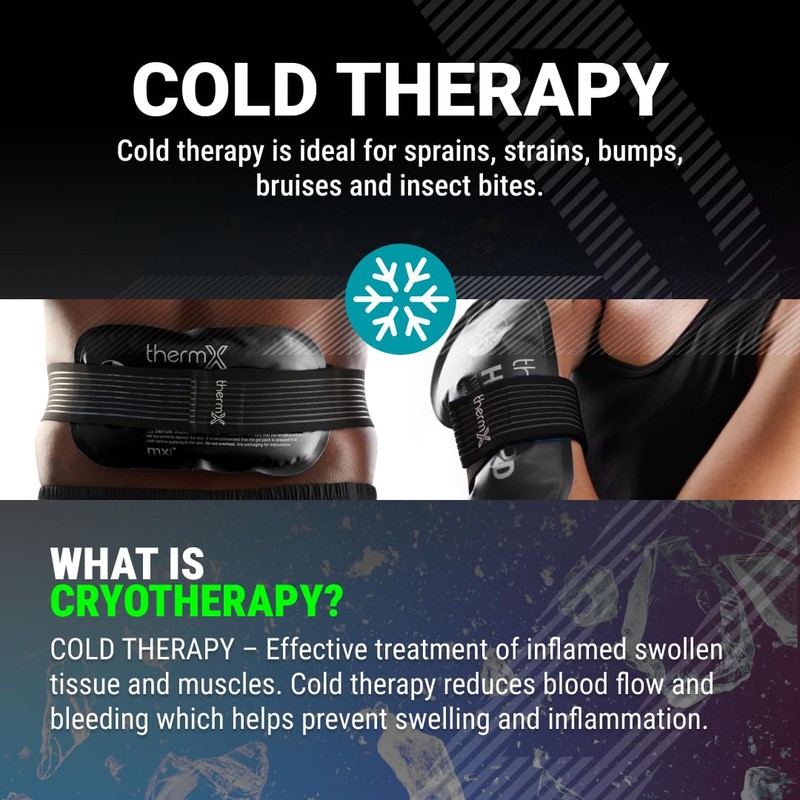 ThermX - 3in1 Gel Ice Pack + Support Strap. Reusable