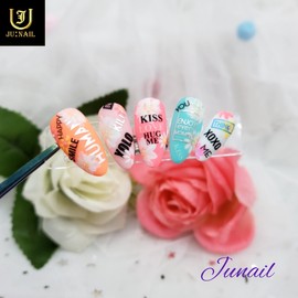 ✏Lettering Art Handmade Nail Tips - Long Round / ✏래터링아트 수제네일팁 - 롱라운드