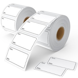 2 Rolls 2000 Pcs Freezer Labels, Food Freezer Lables, Removable Food Stickers, Waterproof & Oil-Proof, Sticky Labels On a Roll, Easy Peel Off and Easy to Write for Freezer, Containers, Jars