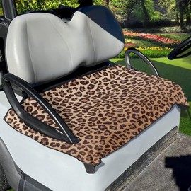 FUIALDOLG Golf Cart Seat Cover,Leopard 50 X 30.9 Inch Summer Golf Cart Seat Towel Accessories for Club Car Travel Sports
