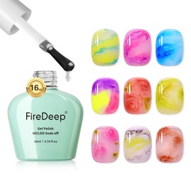 Firedeep Blooming Gel Nail Polish,16 ml Clear Nail Blooming Gel Polish Spreading Effects Nail Art Accessories for Floral Print Soak Off UV Gel 1Pcs