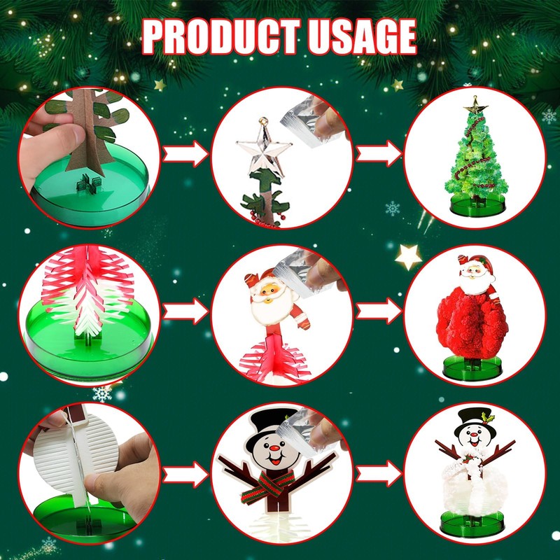 Set of 3 Mini Christmas Tree, Magic Paper Tree, DIY