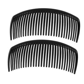 Mytoptrendz® - Pack of 2 Long Plastic Side Hair Combs Grips Black