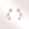Earrings Silver 925 Women's Cubic Zirconia Stud Earrings Hanging Heart