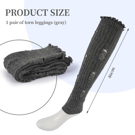 TELAIN Women's Leg Warmers, One Size, 18 Inch Long, Elegant Grey Leg Warmers with Ruffles for Yoga, Cycling, Winter Activities and More, gray