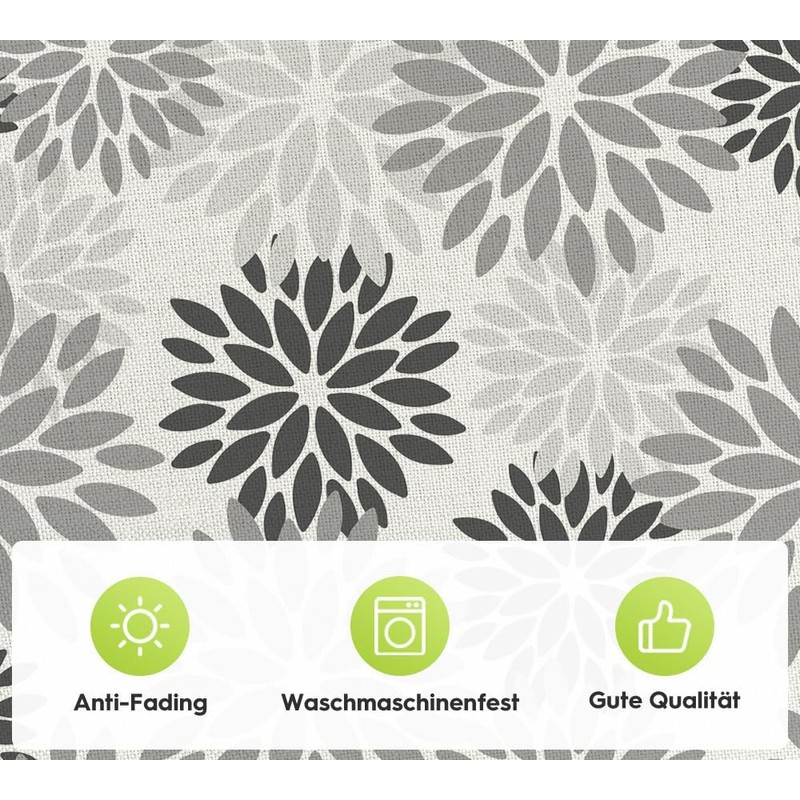 Artoid Mode Flowers Grey Dahlia Summer Table Linen, Seasonal Kitchen