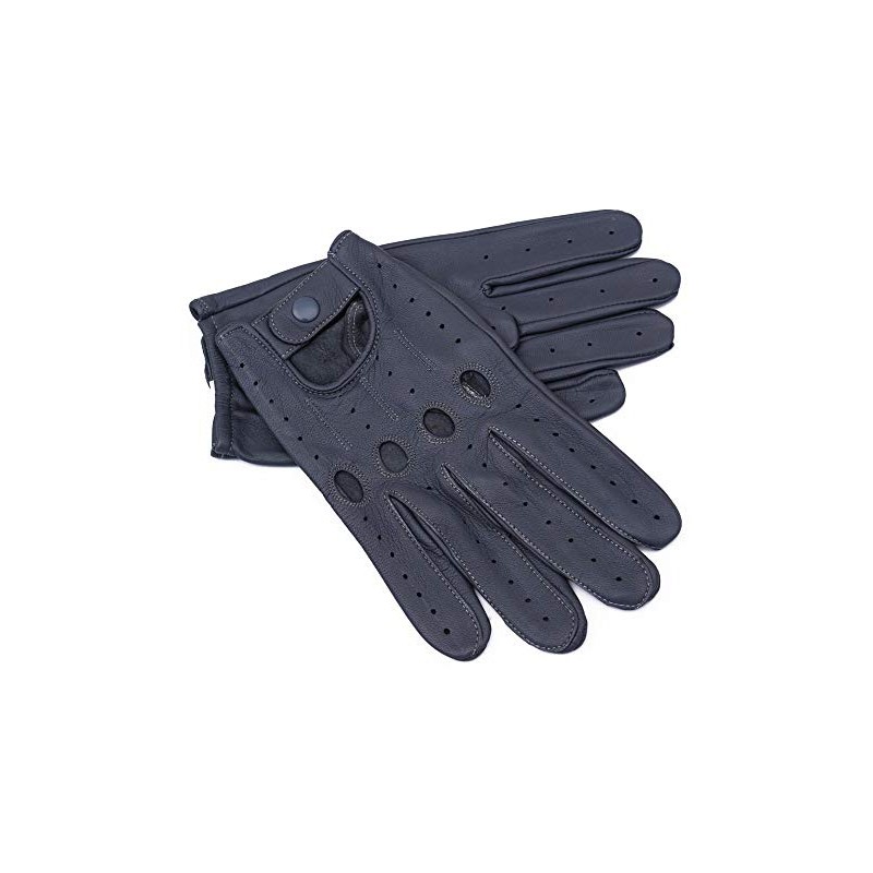 Leather Gloves for Men (Elephant Grey, Large)