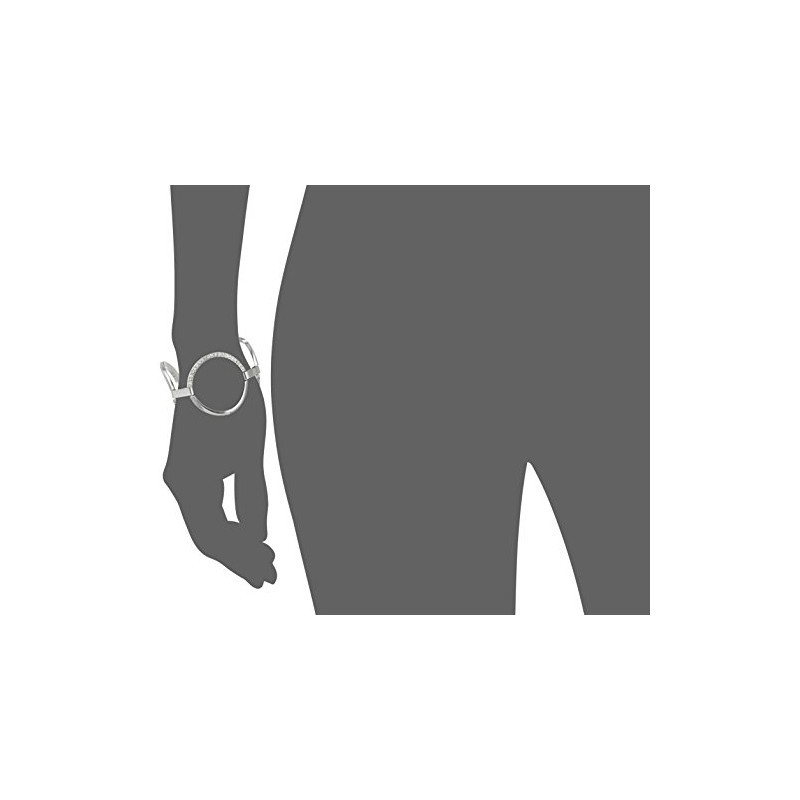 GUESS "Basic" Silver and Crystal Circle Link Bracelet