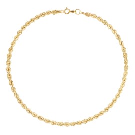Pulso Pulsera Torzal Torsal Cuerda Oro 10k Kilates Italy 21cm 1.5mm Diámetro 7cm Caballero Joyería Fina
