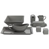 10 Strawberry Street Nova Square 40 pc Dinnerware Set, Gray