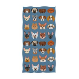 Naanle Cute Small Dog Pattern Soft Guest Hand Towel for Bathroom, Hotel, Gym and Spa (16 x 30 Inches)