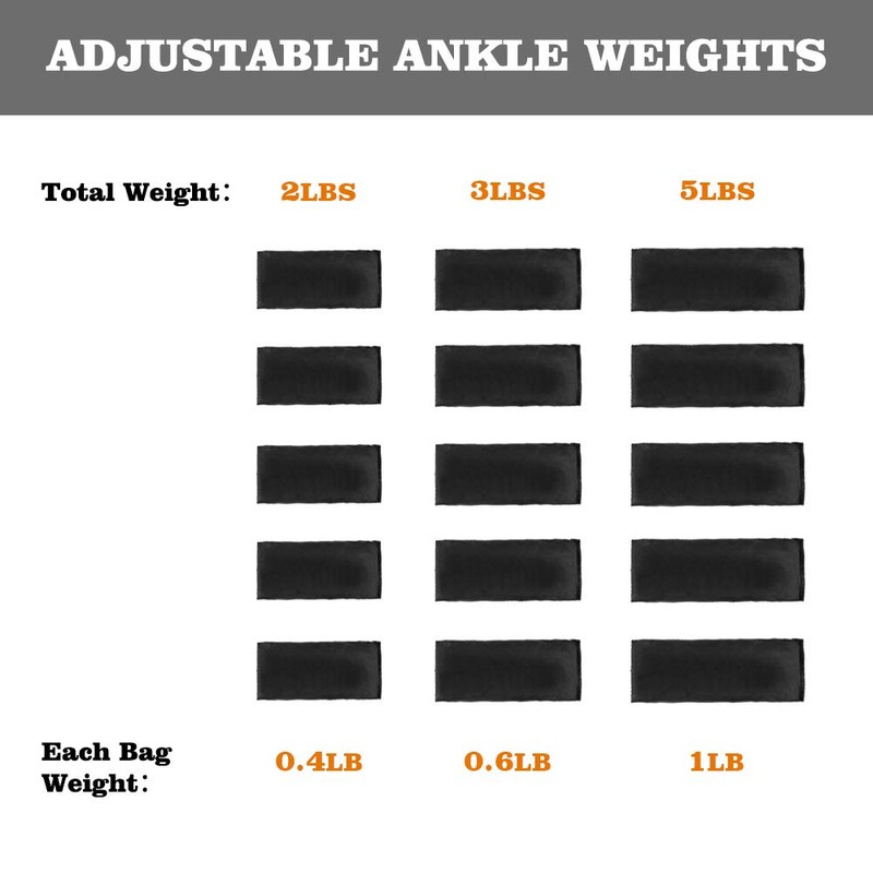 Henkelion 1 Pair 6 Lbs Adjustable Ankle Weights For Women
