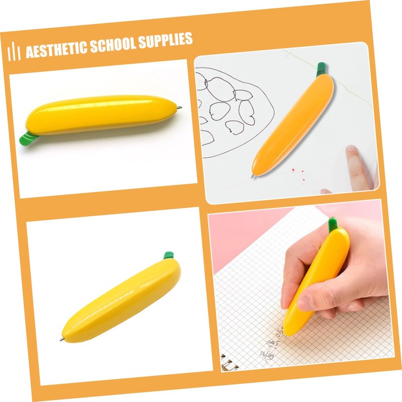 Gadpiparty Cute Banana Ballpoint Pen Ergonomic Black Ink Writing Tool