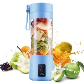 Licuadora Portatil Para Batidos y Smoothies, Mini vaso de Batidora Portátil Recargable USB Pequeña Batidora Batidos Viaje 380ml  Seis Cuchillas 3D... 
