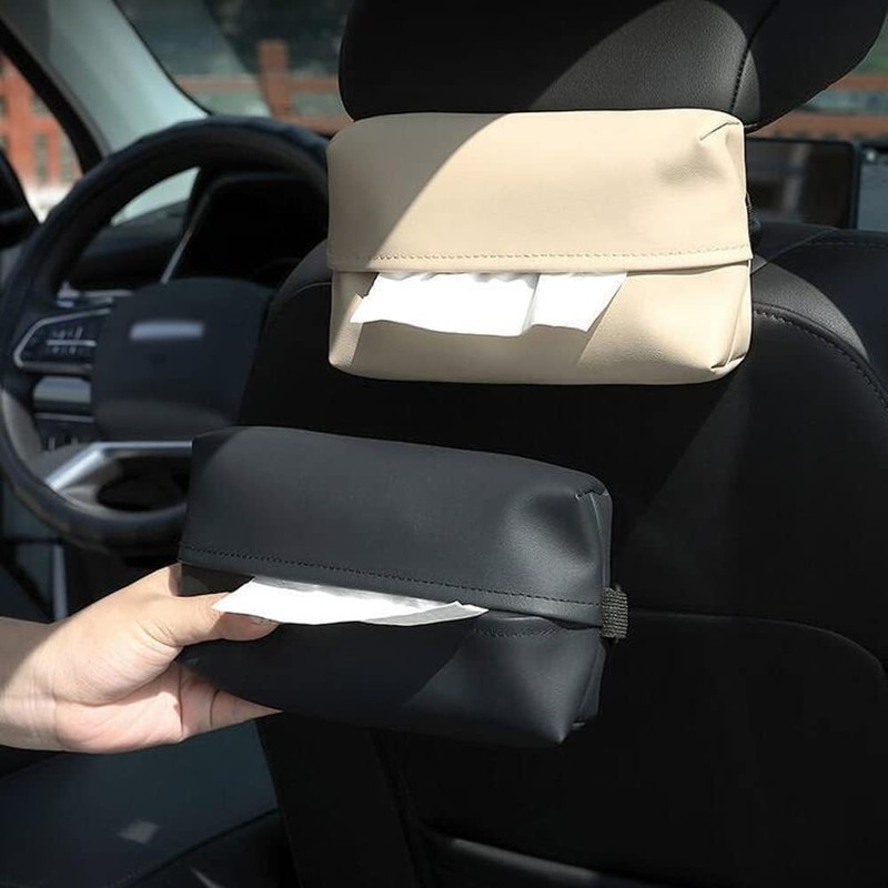 Genuine Leather Car Tissue Case Car Tissue Holder Sun Visor