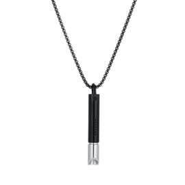 APORVI Breathing Necklace for Quitting Smoking & Anxiety Relief – Smokeless Inhaler Necklace with Filter Cotton, Vape Alternative, Stainless Steel Mindful Breathing Tool (Black)