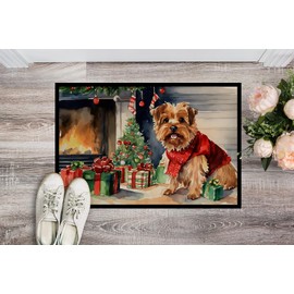 Caroline's Treasures DAC2710MAT Norfolk Terrier Cozy Christmas Doormat Front Door Mat Indoor Outdoor Rugs for Entryway, Non Slip Washable Low Pile, 18H X 27W