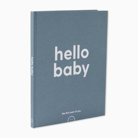 MORI Baby Premium Hello Baby Memory Book in Blue - Milestone Record Activity Journal for Newborns - Unisex Keepsake Diary with Personal Love Letter - One Size