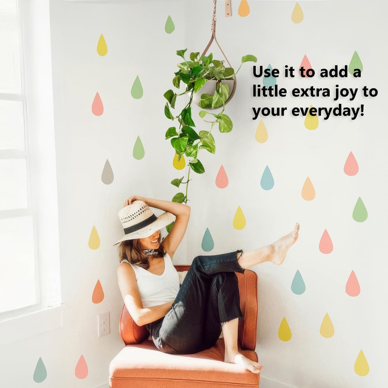 Hajia Waterdrop Shaped Hanging Planter, Metal Plant Hanger with Non-Detachable