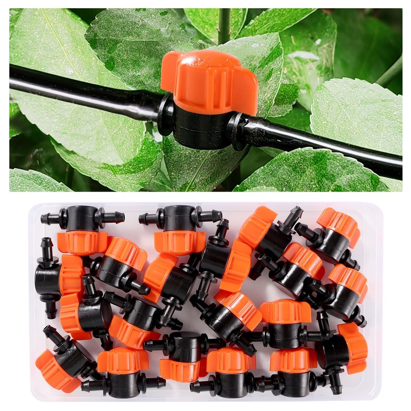 VooGenzek 20 Pieces Irrigation Tap Shut-off Valve Connections, Drip Irrigation
