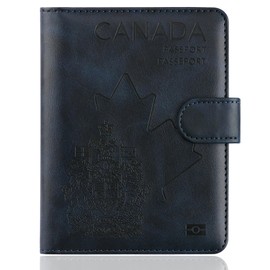 WALNEW RFID Blocking Passport Holder Travel Wallet Cover Case (N-NavyBlue)