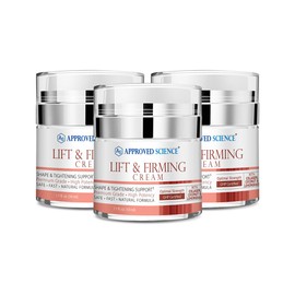 Approved Science Lift and Firming Cream - Enhance, Tighten, Plump, Nourish Bust and Bum - Paraben and Soy Free - Natural Fragrance - 1.7 Fl Oz. - Pack of 3
