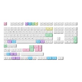 HK GAMING Custom Keycaps | Dye Sublimation PBT Keycap Set for Mechanical Keyboard | 139 Keys | Cherry Profile | ANSI US-Layout | Compatible with Cherry MX, Gateron, Kailh, Outemu | Milkshake