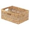 StorageWorks Large Rectangular Wicker Basket, Water Hyacinth and Seagrass Storage