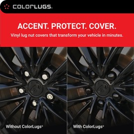 ColorLugs - Cubierta de tuerca de vinilo | Negro | Tapa de tuerca de rueda de ajuste flexible | Se adapta a 21-23 mm | Paquete de 20 | Incluye extractor de lujo | Fabricado en los Estados Unidos