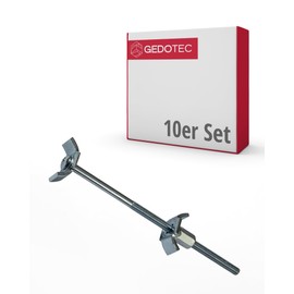 Gedotec Furniture Connector Screws | Pack of 10 - Connection Screw 120 mm Solid Wood Connector Made of Steel | Furniture Connector with M6 Thread | Corner Connector with Drilling Size: 60-69 mm |