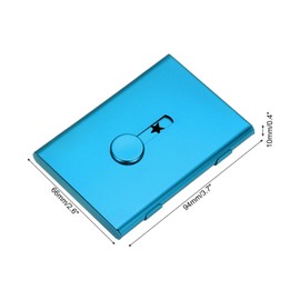PATIKIL 1 Pcs Business Card Holder, Thumb Drive Business Card Holder Portable Business Card Holders Alloy Slide Out Card Case for Business Meeting, Blue