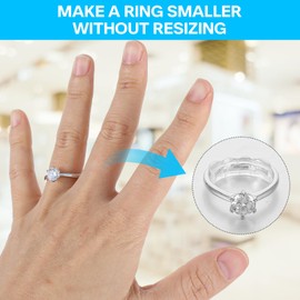 Nogeqi 16PCS Invisible Ring Size Adjuster for Loose Rings with Box, Ring Guards Tightener Spacers to Make Rings Smaller Without Resizing(Clear)