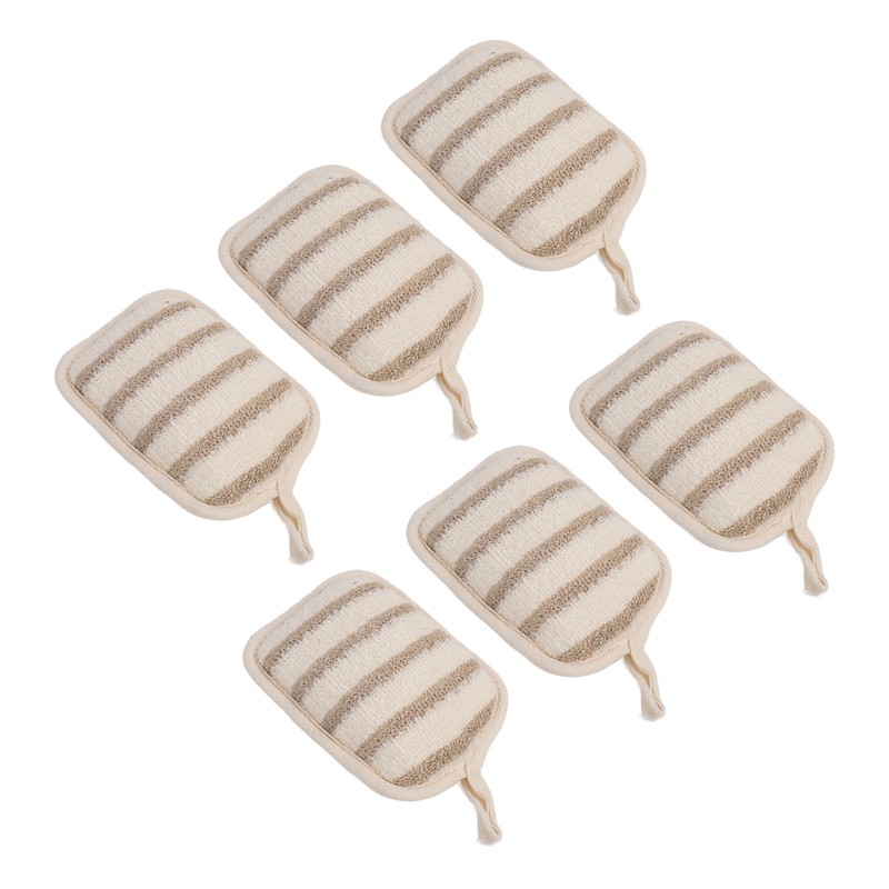 6pcs Exfoliating Sponge Pad Deep Cleaning Double Side Shower Scrubber