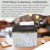 Manual Shredder, A6 Hand Crank Portable Mini Paper Cutting Tool
