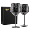 Sky Fish Stainless Steel Wine Goblets 2-Pack 18oz | Black