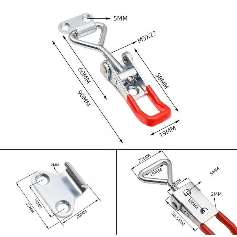 Unbranded 2Pcs Heavy Duty Steel Toggle Latch Catches Adjustable Lock