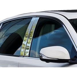 707Motoring Stainless Polished Chrome Pillar Post Trim 4PC, Compatible with Infiniti Q50 2014-2020 (4-Door, Sedan)