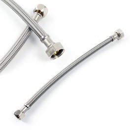 XPOtool Flexible Hose 500 mm Length, Inner Diameter DN8, 1/2 Inch Union Nut (18.64 mm), 3/8 Inch Union Nut (14.95 mm), Reinforced Hose Stainless Steel EPDM