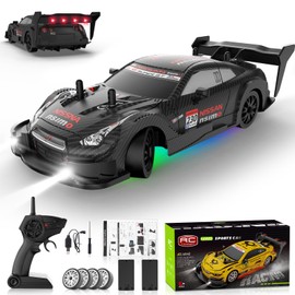 RC Drift Car 1:20 Scale Remote Control Cars 2.4GHz 4WD High Speed RTR Racing Vehicle with LED Lights 2 Rechargeable Batteries and Drifting Tires Racing Sport Toy Car for Adults Kids Boys Girls
