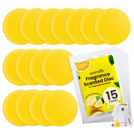 SereneLife 15pcs Lemon Scented Fragrance Disc, Suitable for Towel Warmer Buckets | Convenient Size Fits in Most Air Freshener Holders | Fresh Aroma Stays for 30 to 60 Days