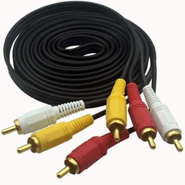 Xellrple 1.35M 3RCA Video Cable AV Cable (Red, White, Yellow), 3 RCA Male to 3RCA Male AV Cable (Composite Video + Audio) Video and Audio Terminals (Yellow/Red/White/3 Pin/3pin) AV Cable RCA Cable