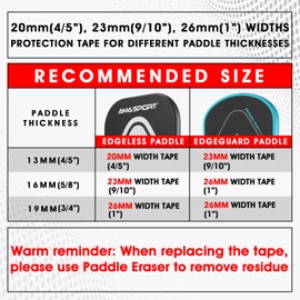 PICKLETECH Pickleball Paddle Protection Tape - Paddle Head Edge Guard - Racket Edge Protection Tape -Fit Perfectly Curved Edge -No Wrinkling Gradient Blue Gray
