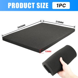 Flewdart Air Filter Foam 300 x 210 x 15 mm Universal for Cutting Air Filter Foam Air Filter Insert Air Filter Mat for Scooter Motorcycle Lawn Mower Motor Hoe Chainsaw (300 x 210 x 15 mm)