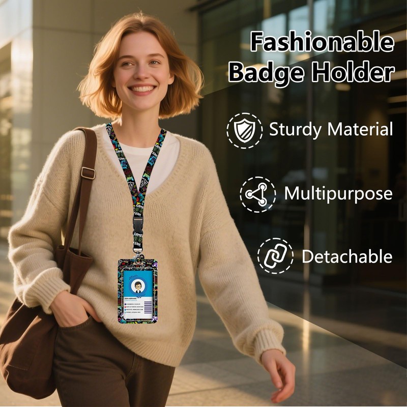 Gamepad Badge Holder with Boys Lanyard, Game ID Badge Holder