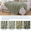 Monbix Sage Green Fleece Throw Blanket for Couch- Room Decor