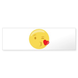 CafePress Kiss Wink Face Emoticon Bumper Sticker Sticker (Bumper 50 pk)