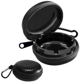 SEATOGEM Pocket Ashtray, Portable Ashtray, Pocket Ashtray with Lid, Travel Ashtray with Keyring for Outdoor, Camping