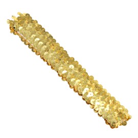 Mandala Crafts Gold Glitter Sequin Headbands for Women – 12-Pack Elastic Sparkle Bands for Disco, Dance, Carnival Party, or Costume Accessories