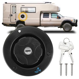 RV Water Inlet, Gravity Fresh Water Connection, Lockable Cap with 2 Keys, Water Filling Lid, Water Filling Hatch for Camping Trailers, RV, Default