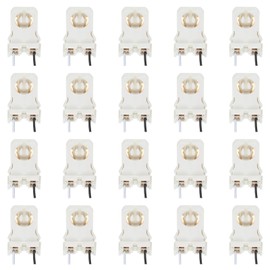 PATIKIL T8 Lamp Holder, 30pcs Non-shunted Tombstone Light Socket G13 Base with Wires for LED Integrated Fluorescent Tube Replacements, White